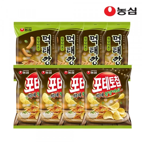 CJ프레시마켓,농심 먹태깡 청양마요맛 4봉+ 포테토칩 먹태청양마요 4봉