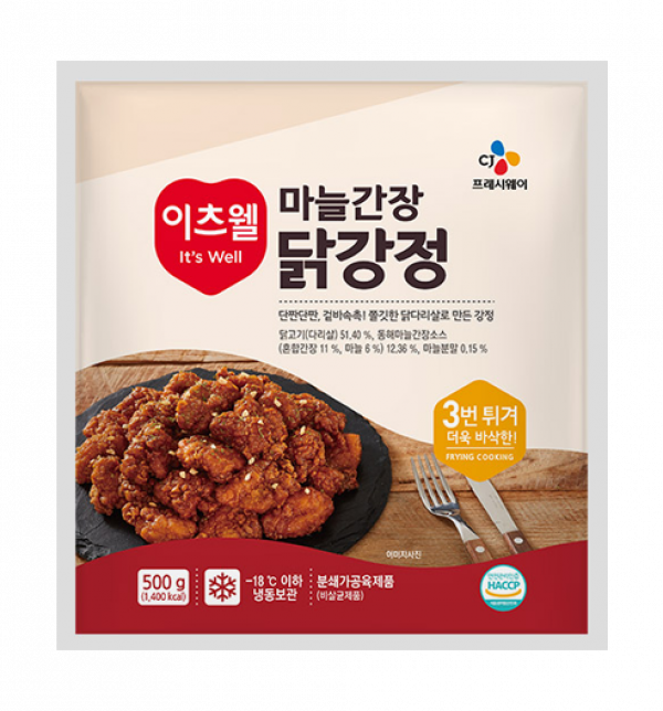 CJ프레시마켓,이츠웰 마늘간장 닭강정 500g