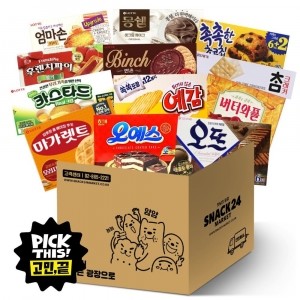 스낵24 정차장 최애 사무실 박스과자세트 12p