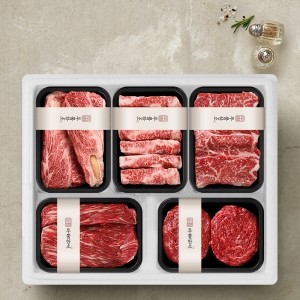 [투뿔한소] 한우 1++등급 구이정육모듬 선물세트 4호 1.5kg (등심300g+업진살300g+보섭살300g+국거리300g+불고기300g)
