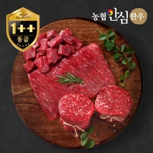 [농협안심한우] 1++등급 한우 불고기 400g + 국거리(세절) 400g