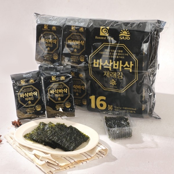 CJ프레시마켓,★간편식/밀키트★ 바사삭 재래 도시락김 4g x 32봉