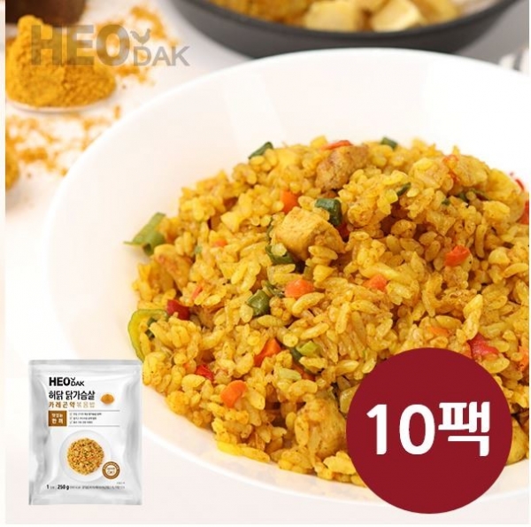 CJ프레시마켓,허닭 닭가슴살 카레 곤약볶음밥 (250g) 10팩 세트