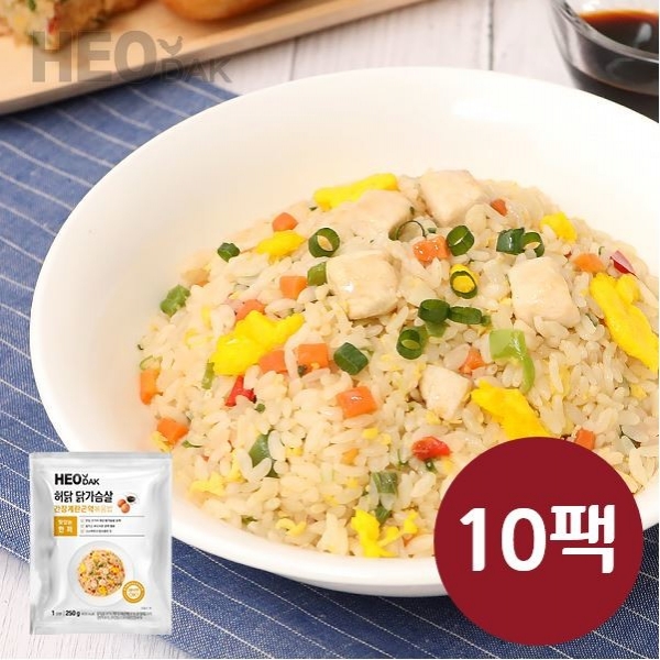 CJ프레시마켓,허닭 닭가슴살 간장계란 곤약볶음밥 (250g) 10팩 세트