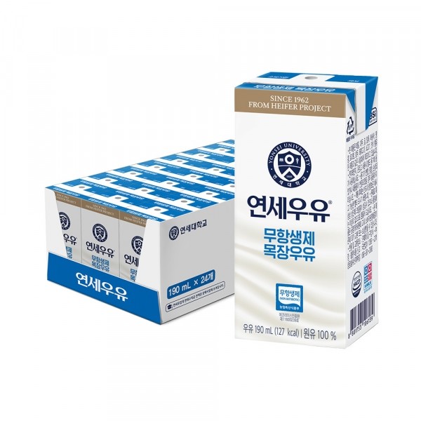 ★타임특가★ [연세유업] 무항생제 멸균우유 190ml 24팩