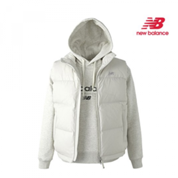 CJ프레시마켓,뉴발란스 다운베스트 셋업 ( 라이트그레이 다운베스트 + 후드티 )