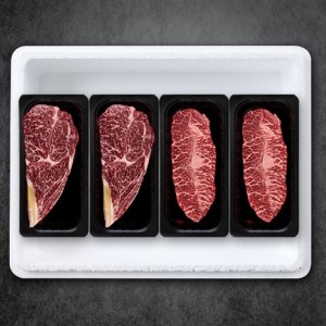 [명우한우] 한우1등급 냉장 선물세트 0.8kg (등심 400g, 부채살 400g) - 면세