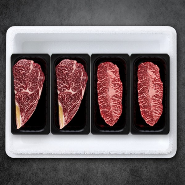 CJ프레시마켓,[명우한우] 한우1등급 냉장 선물세트 0.8kg (등심 400g, 부채살 400g) - 면세