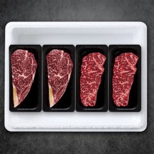 [명우한우] 한우1등급 냉장 선물세트 0.8kg (등심 400g, 채끝 400g) - 면세