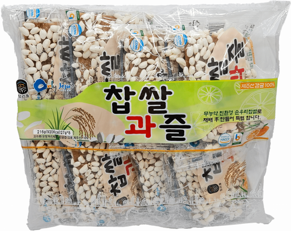 CJ프레시마켓,제주 찹쌀 과즐 8개입 무농약 국산 순우리찹쌀 감귤 제주여행 기념품 선물 답례품