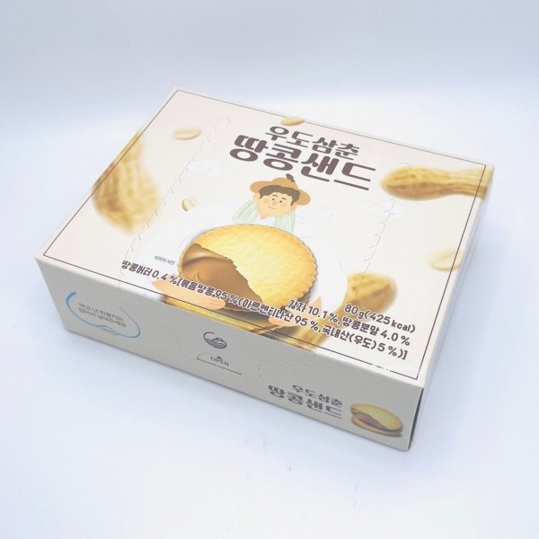 CJ프레시마켓,제주 우도삼춘 땅콩샌드 2종 마음샌드 여행 선물 기념품 간식 씬포테이토 과자