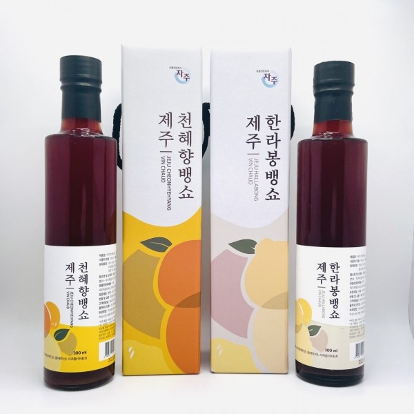 CJ프레시마켓,제주 천혜향뱅쇼 300ml 선물세트 뱅쇼 무알콜 무설탕 제주도기념품