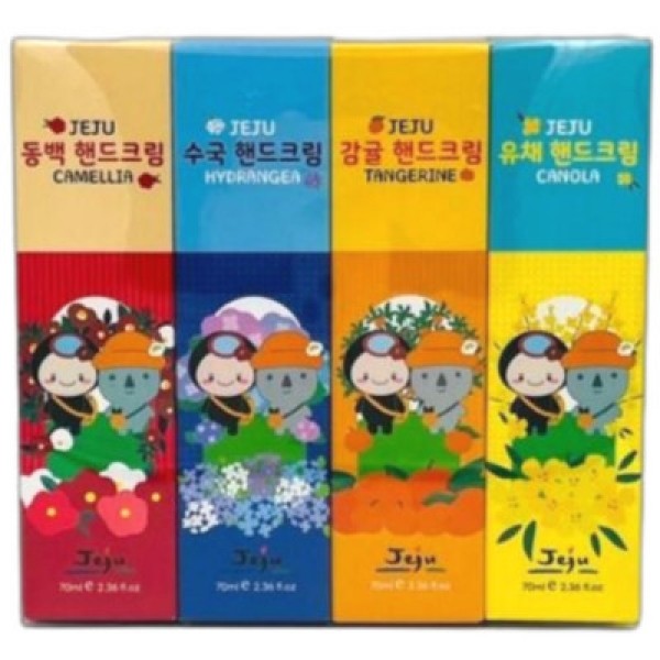 CJ프레시마켓,제주 갬성 핸드크림Set 70ml x 4개입 선물세트 향좋은 고보습 선물 여행 기념품