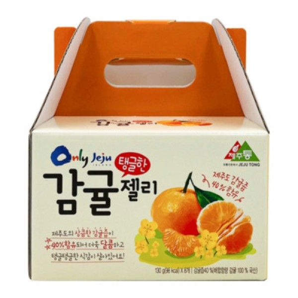 CJ프레시마켓,탱글한 제주 감귤 젤리 푸딩 (130g x 8개입) 어린이 사무실 간식